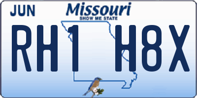 MO license plate RH1H8X