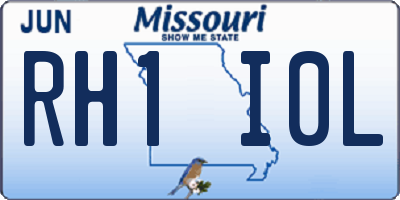 MO license plate RH1I0L