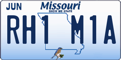 MO license plate RH1M1A