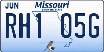 MO license plate RH1O5G