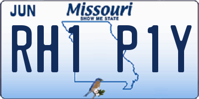 MO license plate RH1P1Y
