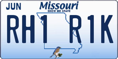 MO license plate RH1R1K