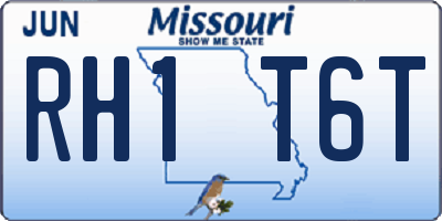 MO license plate RH1T6T