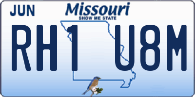 MO license plate RH1U8M