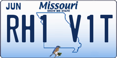 MO license plate RH1V1T
