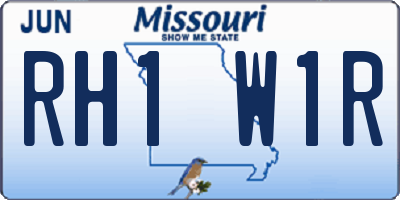 MO license plate RH1W1R