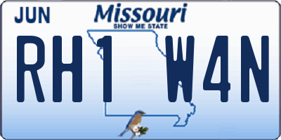 MO license plate RH1W4N