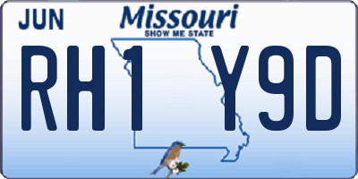 MO license plate RH1Y9D