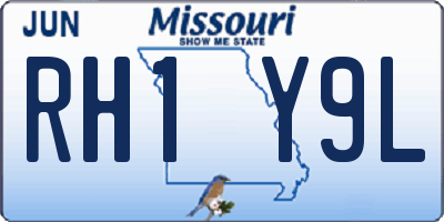 MO license plate RH1Y9L