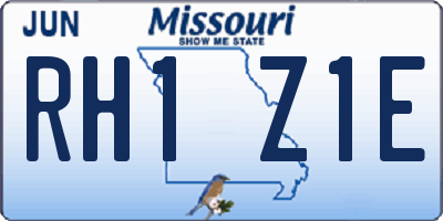 MO license plate RH1Z1E