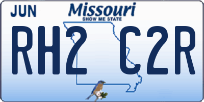 MO license plate RH2C2R