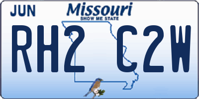 MO license plate RH2C2W