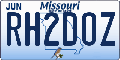 MO license plate RH2DOZ