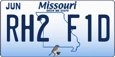 MO license plate RH2F1D