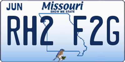 MO license plate RH2F2G