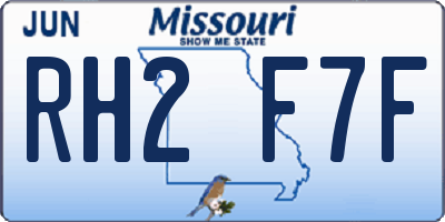 MO license plate RH2F7F