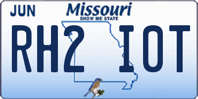 MO license plate RH2I0T