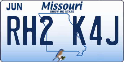 MO license plate RH2K4J