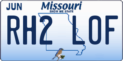 MO license plate RH2L0F