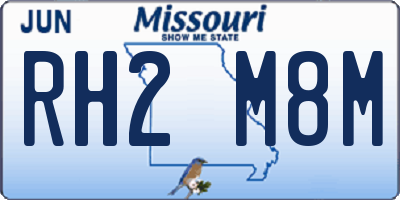 MO license plate RH2M8M