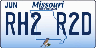 MO license plate RH2R2D