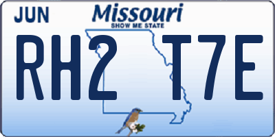 MO license plate RH2T7E