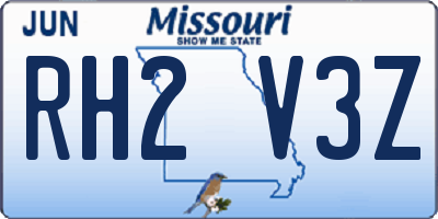 MO license plate RH2V3Z