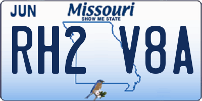 MO license plate RH2V8A