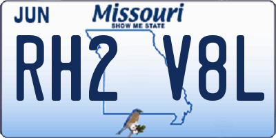 MO license plate RH2V8L