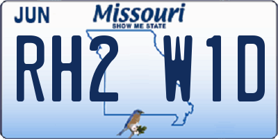 MO license plate RH2W1D