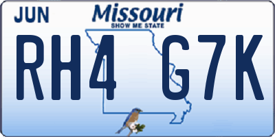 MO license plate RH4G7K