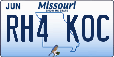 MO license plate RH4K0C