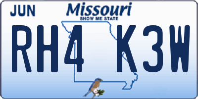 MO license plate RH4K3W