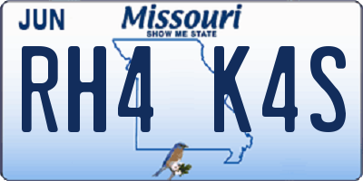 MO license plate RH4K4S