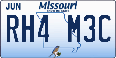 MO license plate RH4M3C