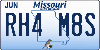 MO license plate RH4M8S