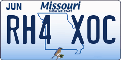 MO license plate RH4X0C
