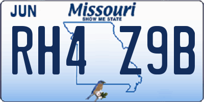 MO license plate RH4Z9B