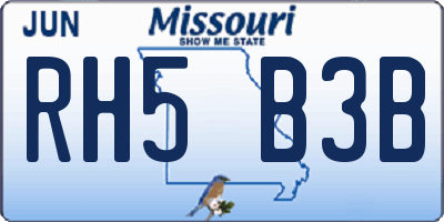 MO license plate RH5B3B