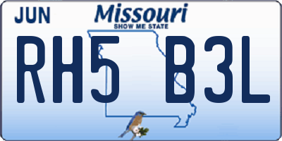 MO license plate RH5B3L