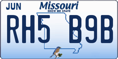 MO license plate RH5B9B