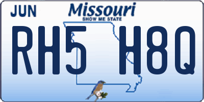 MO license plate RH5H8Q
