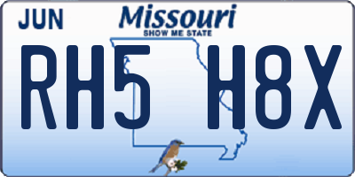 MO license plate RH5H8X