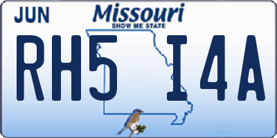 MO license plate RH5I4A