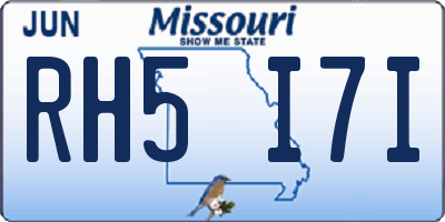 MO license plate RH5I7I