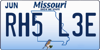 MO license plate RH5L3E