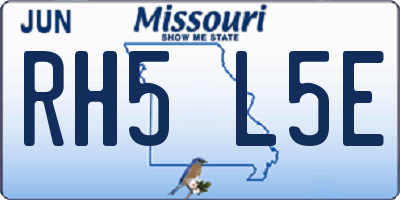MO license plate RH5L5E
