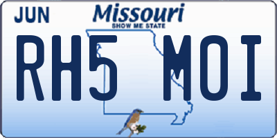 MO license plate RH5M0I
