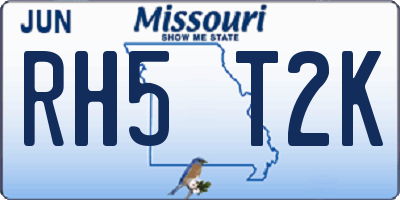 MO license plate RH5T2K