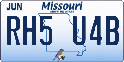 MO license plate RH5U4B